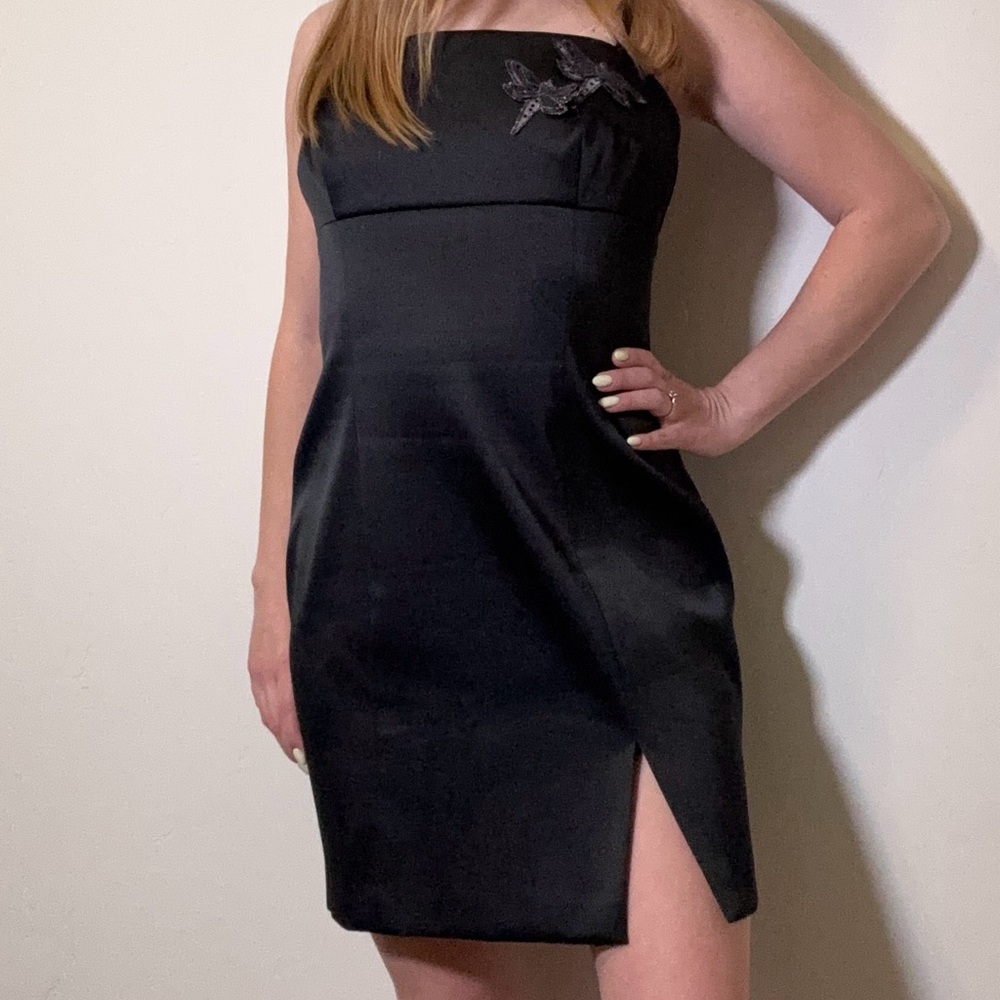 Hugo Buscati Black Mini Dress with Embellishment